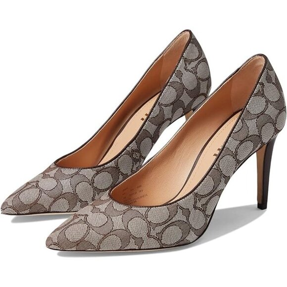 Coach Women’s Skyler Jacquard Pump Oak/Maple Size 8.5 NIB - Picture 1 of 5